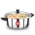 Hawkins 5 Litre Cook n Serve Casserole, Stainless Steel Saucepan with Glass Lid, Induction Pan, Sauce Pan for Cooking and Serving, Black (SSCB50G)