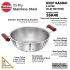 Hawkins 4 Litre Deep Kadhai, Triply Stainless Steel Kadai, Flat Bottom Induction Kadhai, Big Kadai, Silver (SSK40)