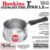 Hawkins 1.5 Litre Tpan, Stainless Steel Tea Pan, Induction Sauce Pan, Chai Pan, Saucepan, Silver (SST15)