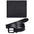 URBAN FOREST Stannis Black Leather Wallet & Black Casual Belt Combo Gift Set for Men