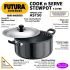Hawkins Futura 5 Litre Cook n Serve Stewpot, Hard Anodised Sauce Pan with Stainless Steel Lid, Cooking Pot with Two Handles, Black (AST50)