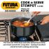 Hawkins Futura 5 Litre Cook n Serve Stewpot, Hard Anodised Sauce Pan with Stainless Steel Lid, Cooking Pot with Two Handles, Black (AST50)