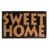 Onlymat Natural Coir, Sweet Home Printed Doormat (Beige & Black) Anti Slip with Backing PVC and Long-Lasting, Heavy Duty, Large & Thick Entryway Rug for Indoor & Covered Door Entrances (75cm x 45cm)