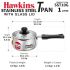 Hawkins 1 Litre Tpan, Stainless Steel Tea Pan with Glass Lid, Induction Sauce Pan, Chai Pan, Small Pan, Silver (SST10G)