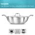 Hawkins Pro 5 Litre Deep-Fry Pan, Triply Stainless Steel Kadhai with Stainless Steel Handles and Stainless Steel Lid, Silver (PSK50S)