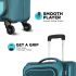 American Tourister Icor (Medium) 70Cms|Carry On Trolley Bag for Travel|Wet Pocket|Expandable|Polyester Luggage|Combination Lock|4 Spinner Wheel Suitcase for Men & Women (Teal)|Light Weight & Durable