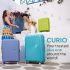 American Tourister Trolley Bag for Travel | CURIO Spinner 67 Cms Polypropylene Expandable Hardsided Medium Check-in Luggage Bag | Suitcase for Travel | Trolley Bag for Travelling, Turquoise