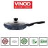 Vinod Zest Aluminium Non Stick Paniyarakal With Glass Lid - 12 Cavities, 20.5Cm | 3Mm Thick | 3 Layer Coating | Metal Spoon Friendly |Toxin Free | 1 Year Warranty - Black