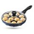 Vinod Zest Aluminium Non Stick Paniyarakal With Glass Lid - 12 Cavities, 20.5Cm | 3Mm Thick | 3 Layer Coating | Metal Spoon Friendly |Toxin Free | 1 Year Warranty - Black