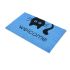 Onlymat Natural Coir Welcome Printed with Cat Face Anti-Slip Rectangular Entryway Doormat with PVC Backing for Outdoor Entrance Home Floor Door (75cm x 45cm, Blue)