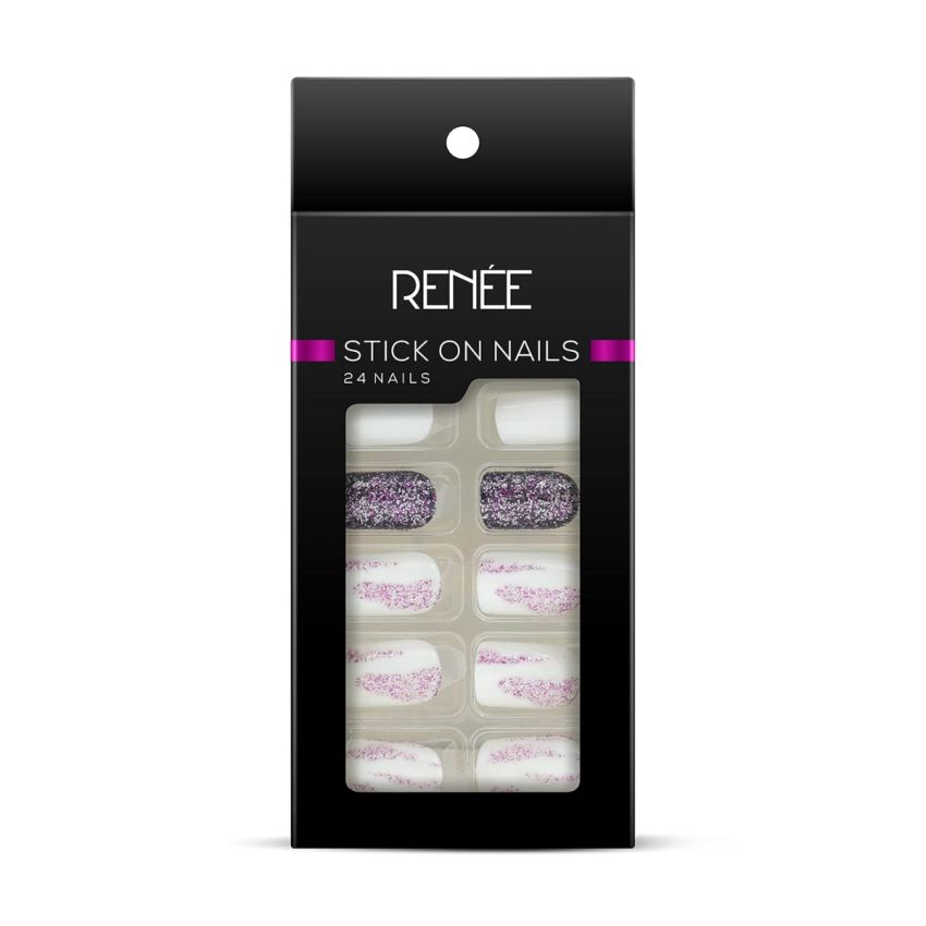 RENEE Stick On Nails DN 01| 24 Reusable Artificial Fake Nail Set| Lightweight & Long Lasting| Easy To Use| Quick Fix For Festivals & Special Occasions