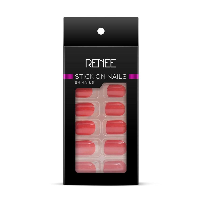 RENEE Stick On Nails BN 07| 24 Reusable Artificial Fake Nail Set| Lightweight & Long Lasting| Easy To Use| Quick Fix For Festivals & Special Occasions