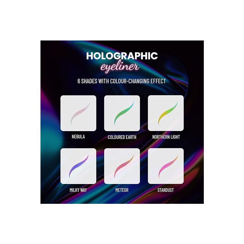 SWISS BEAUTY Holographic Shimmery Pencil Eyeliner | Waterproof, Smudge Proof, Long Lasting Eyeliner With Easy Application | Shade- Milky Way, 0.2G, Assorted