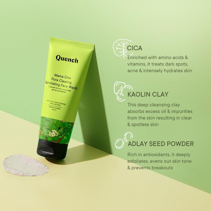 Quench Pore Clearing Exfoliating Face Wash | Korean Face Wash | Made in Korea (100ml)