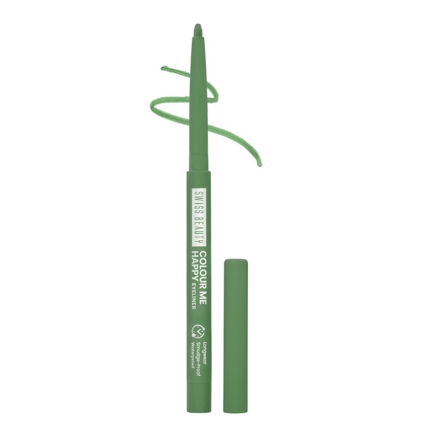 SWISS BEAUTY Color Me Happy Matte Pencil Eyeliner Sb-950-10 1.0 Nos Box, Green