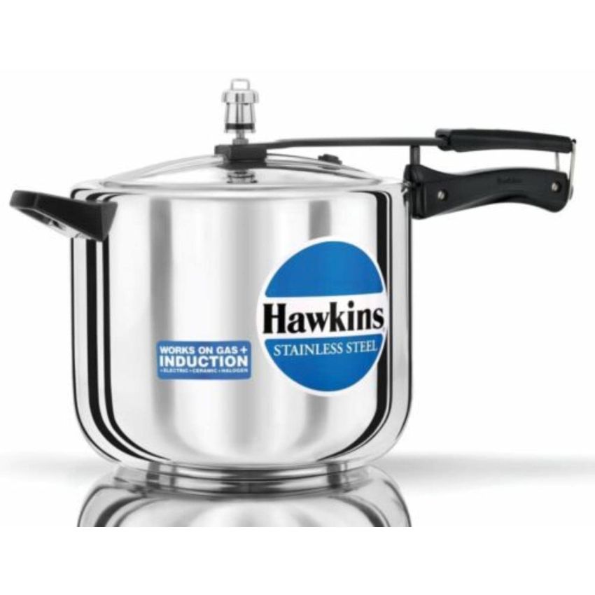 Hawkins Stainless Steel 10L Inner Lid Pressure Cooker Induction Compatible, 10 Liter