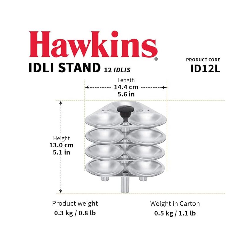 Hawkins Idli Stand suitable for 5L Cooker (12 Idlis)