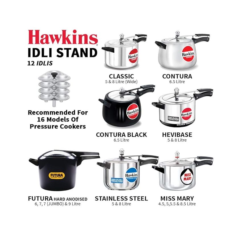 Hawkins Idli Stand suitable for 5L Cooker (12 Idlis)