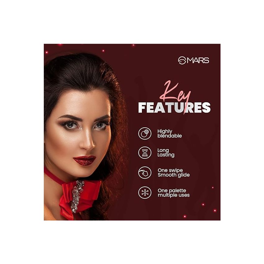 MARS 12 Shades Dance of Joy Eyeshadow Palette | Highly Pigmented and Blendable | Multicolor | Matte and Shimmer Finish (13.2g) (Shade-02)