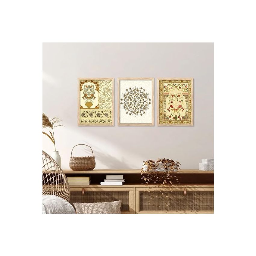 kotart Traditional Pattern Art Madhubani Painting Living Room Bedroom Hotel Office Room Decor (10x13 inch) Pack of 6