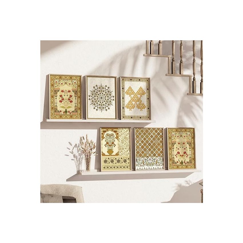 kotart Traditional Pattern Art Madhubani Painting Living Room Bedroom Hotel Office Room Decor (10x13 inch) Pack of 6