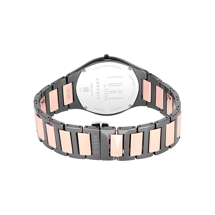 Titan Men Ceramic Analog Black Dial Watch-1696Kc01/Np1696Kc01, Band Color-Multicolor