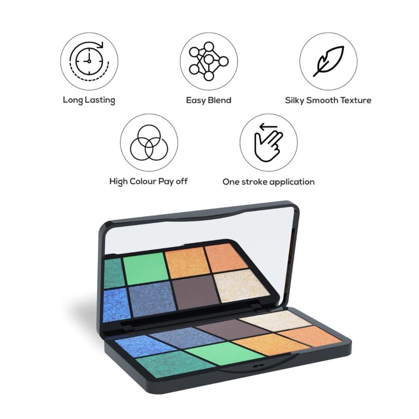 RENEE Eyeshadow Palette, Long Lasting, High Pigmented Multicolor Eye Makeup with Mattes & Shimmers, Party Hour 16gm