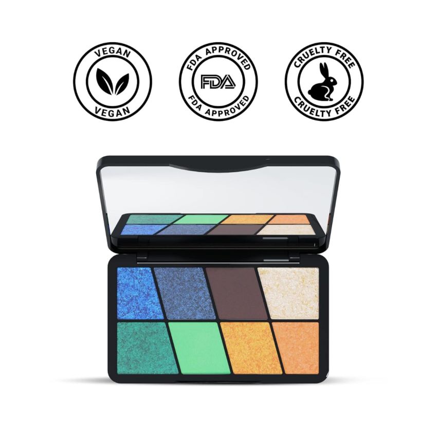 RENEE Eyeshadow Palette, Long Lasting, High Pigmented Multicolor Eye Makeup with Mattes & Shimmers, Party Hour 16gm