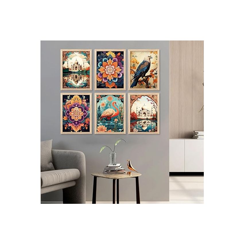 kotart Traditional wall art for wall decor - Modern Art Digital Painting for Bedroom living room office Wall Decoration Size - (13x17, I) Pack of 6