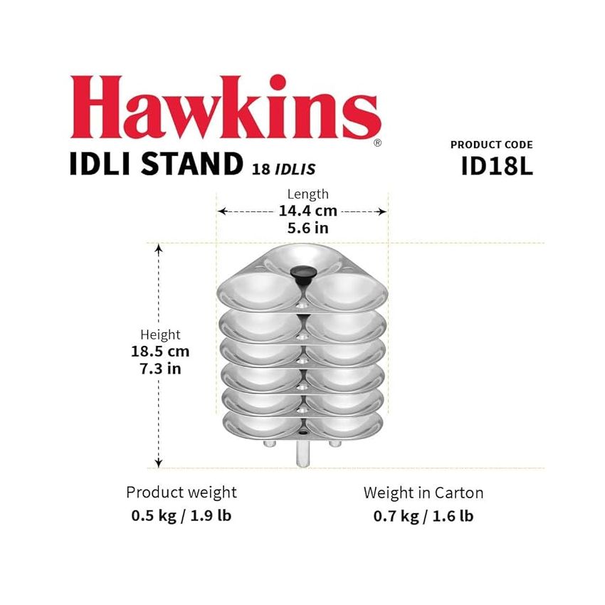 Hawkins Idli Stand suitable for 6.5L Cooker for 18 Idlis