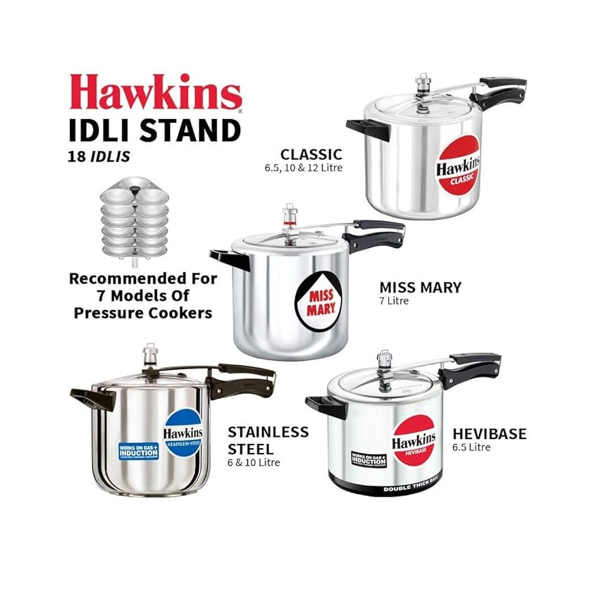 Hawkins Idli Stand suitable for 6.5L Cooker for 18 Idlis