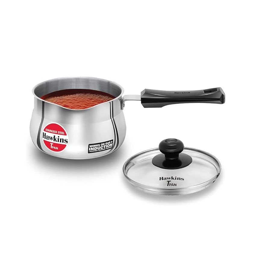 Hawkins Stainless Steel Tpan 1.5L with Glass lid