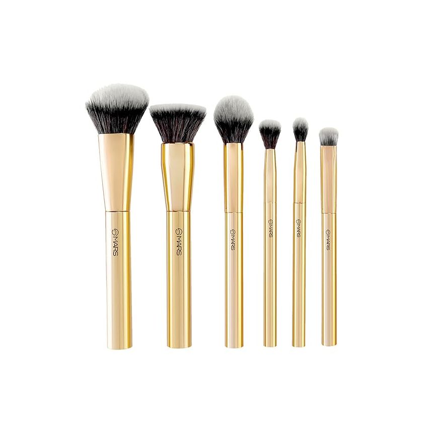 MARS Artist's Arsenal Makeup Brush Set for Professional Makeup | Eyeshadow Blending Brushes (3pcs) | Foundation, Blush, Powder and Foundation Brush (1pcs each)