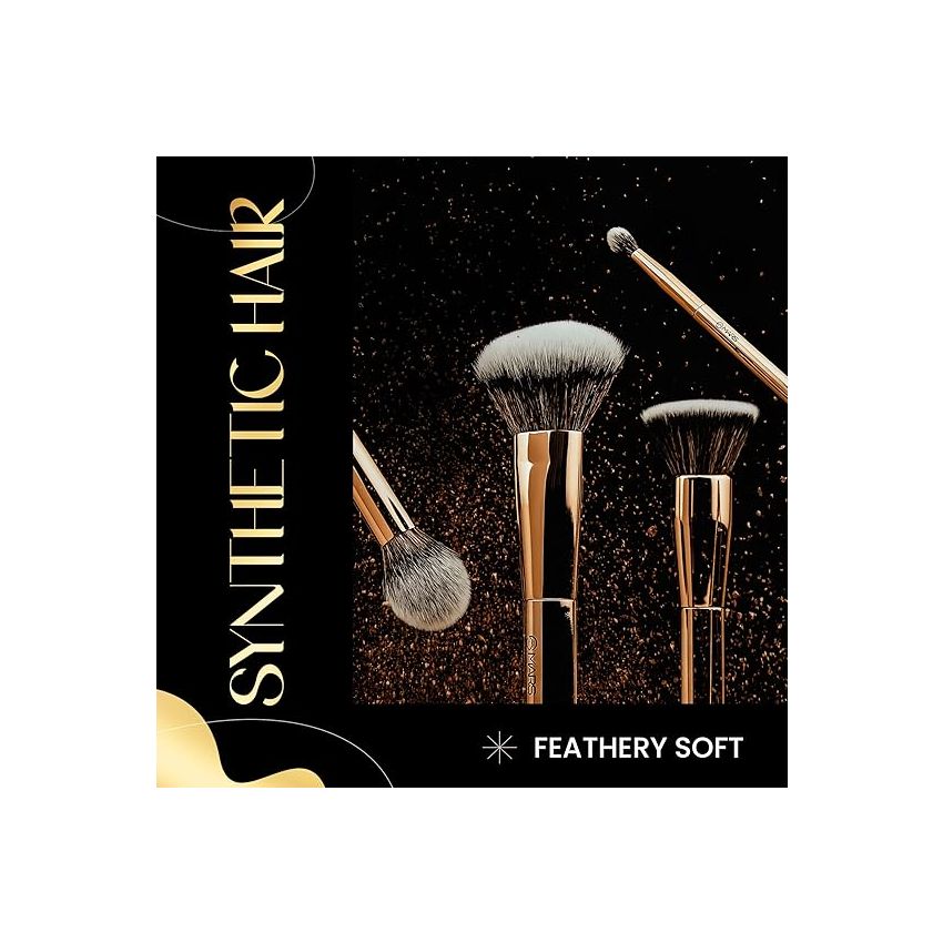 MARS Artist's Arsenal Makeup Brush Set for Professional Makeup | Eyeshadow Blending Brushes (3pcs) | Foundation, Blush, Powder and Foundation Brush (1pcs each)