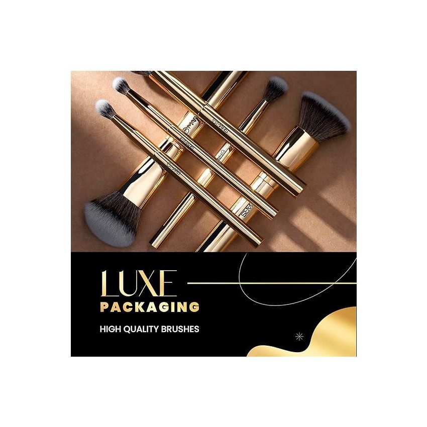 MARS Artist's Arsenal Makeup Brush Set for Professional Makeup | Eyeshadow Blending Brushes (3pcs) | Foundation, Blush, Powder and Foundation Brush (1pcs each)