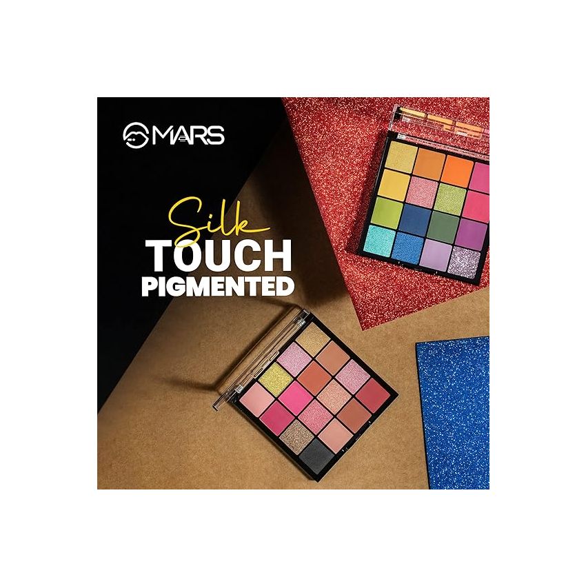 MARS Highly Pigmented Mesmereyes Smoky Eyes, 16-Color Eyeshadow Palette | Multicolor | Matte Finish | Shimmery Eye Shadow Palette | (20.8 G) (02-Multicolor)