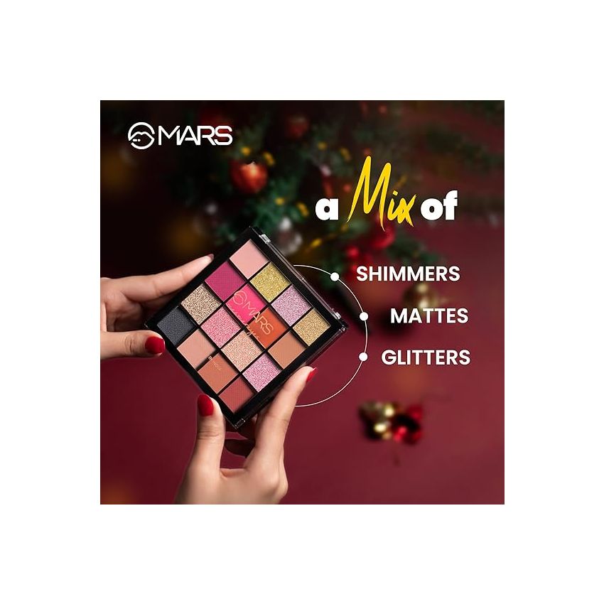 MARS Highly Pigmented Mesmereyes Smoky Eyes, 16-Color Eyeshadow Palette | Multicolor | Matte Finish | Shimmery Eye Shadow Palette | (20.8 G) (02-Multicolor)