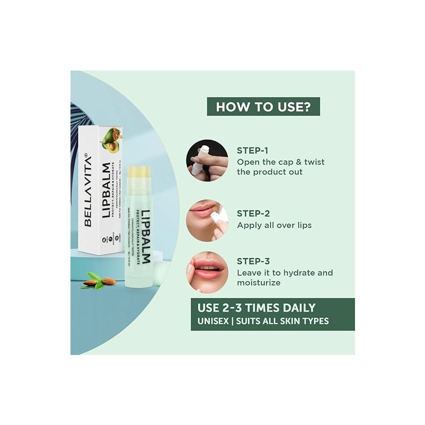 Bella Vita Organic NicoLips Lip Scrub & NicoBalm Lip Balm Combo For Dry, Chapped & Dark Lips Remover Treatment, 20 g, 4 g