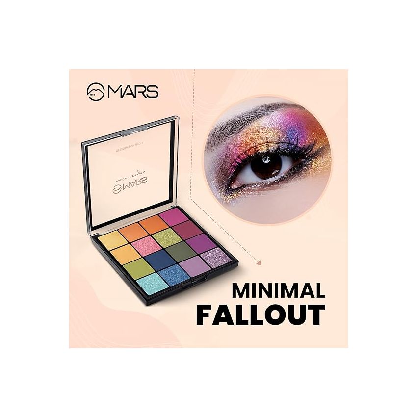 MARS Highly Pigmented Mesmereyes Smoky Eyes, 16-Color Eyeshadow Palette | Multicolor | Matte Finish | Shimmery Eye Shadow Palette | (20.8 G) (01-Multicolor)