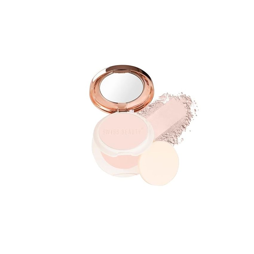 Swiss Beauty Oil Control Compact Powder | Lightweight Compact Powder for Matte Flawless Finish | Face Makeup, Shade - Light-Medium, 20 gm |