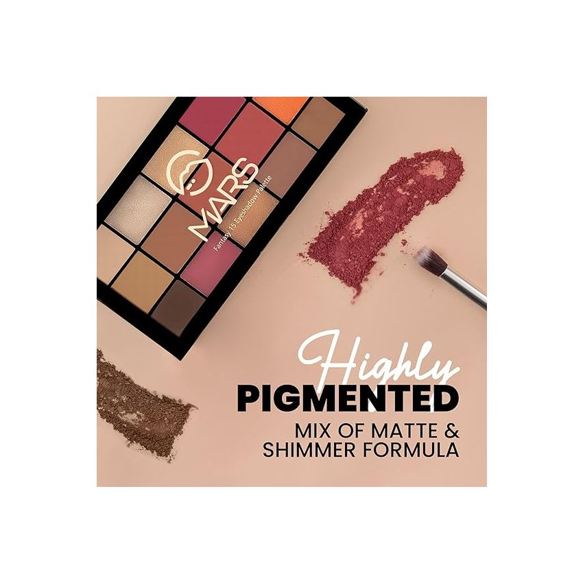 MARS Fantasy 15 Eyeshadow Palette | Highly Pigmented & Easy to Blend | Matte and Shimmer Shades (22.5g) (01-Multicolor)