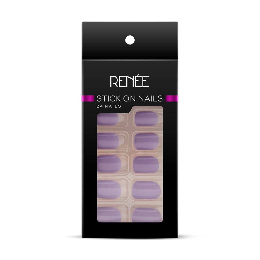 RENEE Stick On Nails BN 08| 24 Reusable Artificial Fake Nail Set| Lightweight & Long Lasting| Easy To Use| Quick Fix For Festivals & Special Occasions