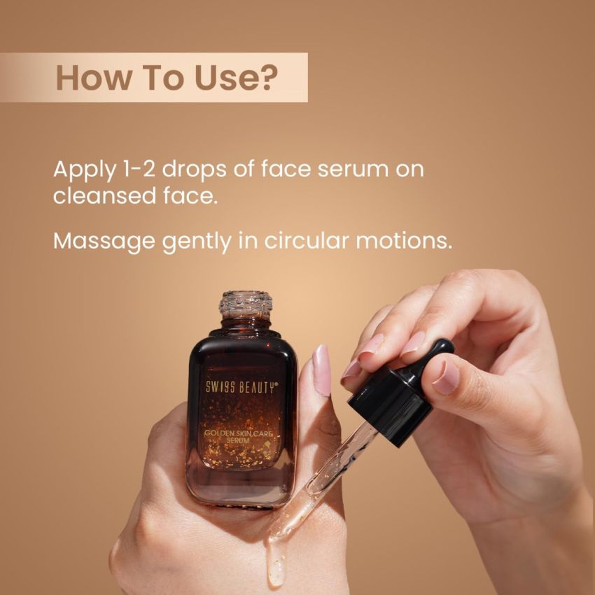 Swiss Beauty 24K Gold Lightweight Skin Care Serum | With Honey & Niacinamide | Reduce fine lines and wrinkles, gives radiant glow | For all skin types | 40ml