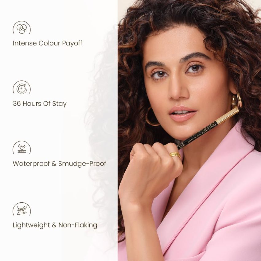 Swiss Beauty Bold & Black Kajal 24Hours Wear, Eye Makeup, Black, 1.2G