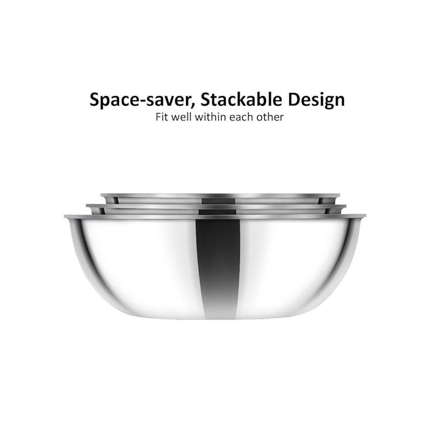 Hawkins Kitchen Gift Pack 2024, Set of 1.5 Litre, 2 Litre and 2.5 Litre Triply Stainless Steel Metro Kadhai, Tasla, Kadai, Silver (24STGP)