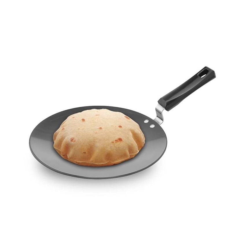 Hawkins Futura 28 cm Roti Tava, Hard Anodised Tawa, Induction Tawa, Black (IART28)