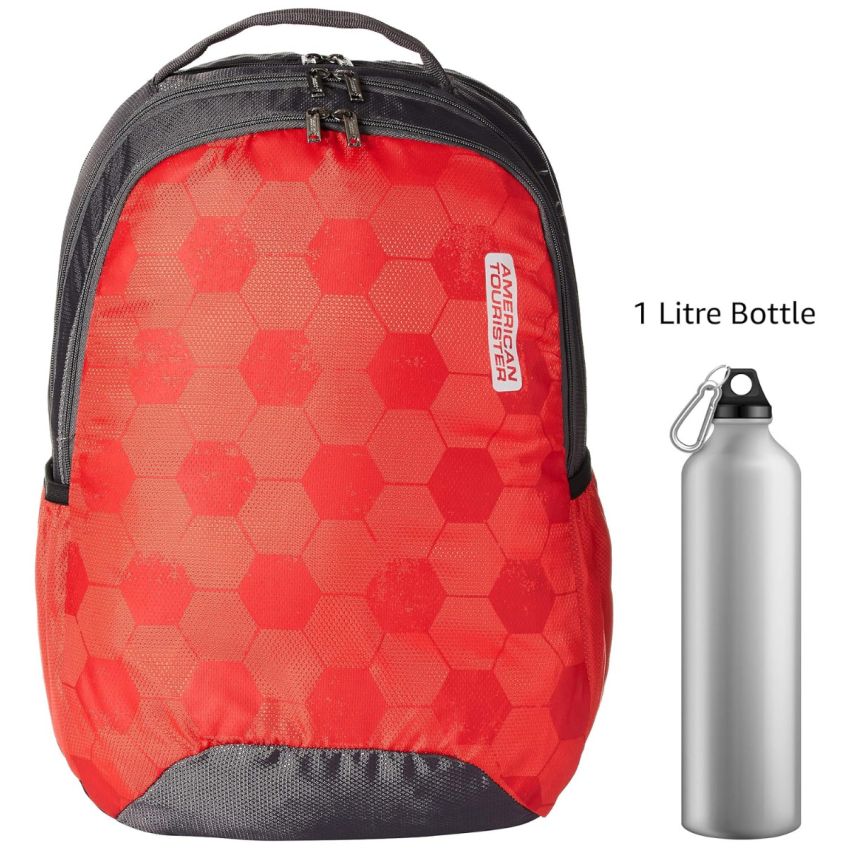 American Tourister Bounce 28 Ltrs Medium Size Polyester Printed Causal Standard Backpack - Red
