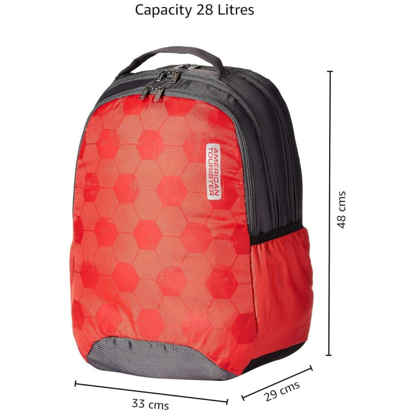American Tourister Bounce 28 Ltrs Medium Size Polyester Printed Causal Standard Backpack - Red