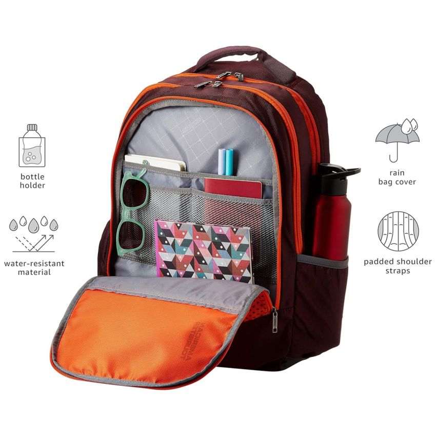 American Tourister 29.5 Ltrs Large Size Standard Backpack (Amt Mist Sch Bag02 Magenta) Magenta