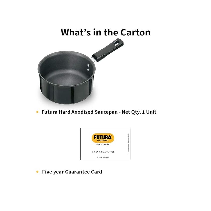 Futura Hard Anodised Saucepan 2.25 L, 18 cm, 3.25 mm